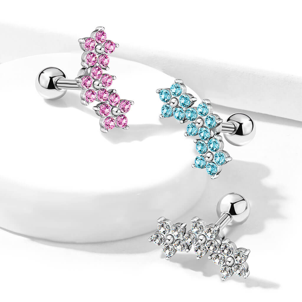 Barre Fleur Zircone Argent - Image 7
