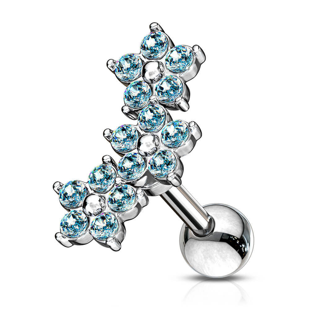 Barre Fleur Zircone Argent - Image 8