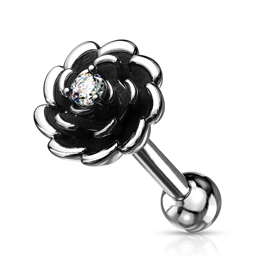 Barre Fleur Zircone Argent - Image 4