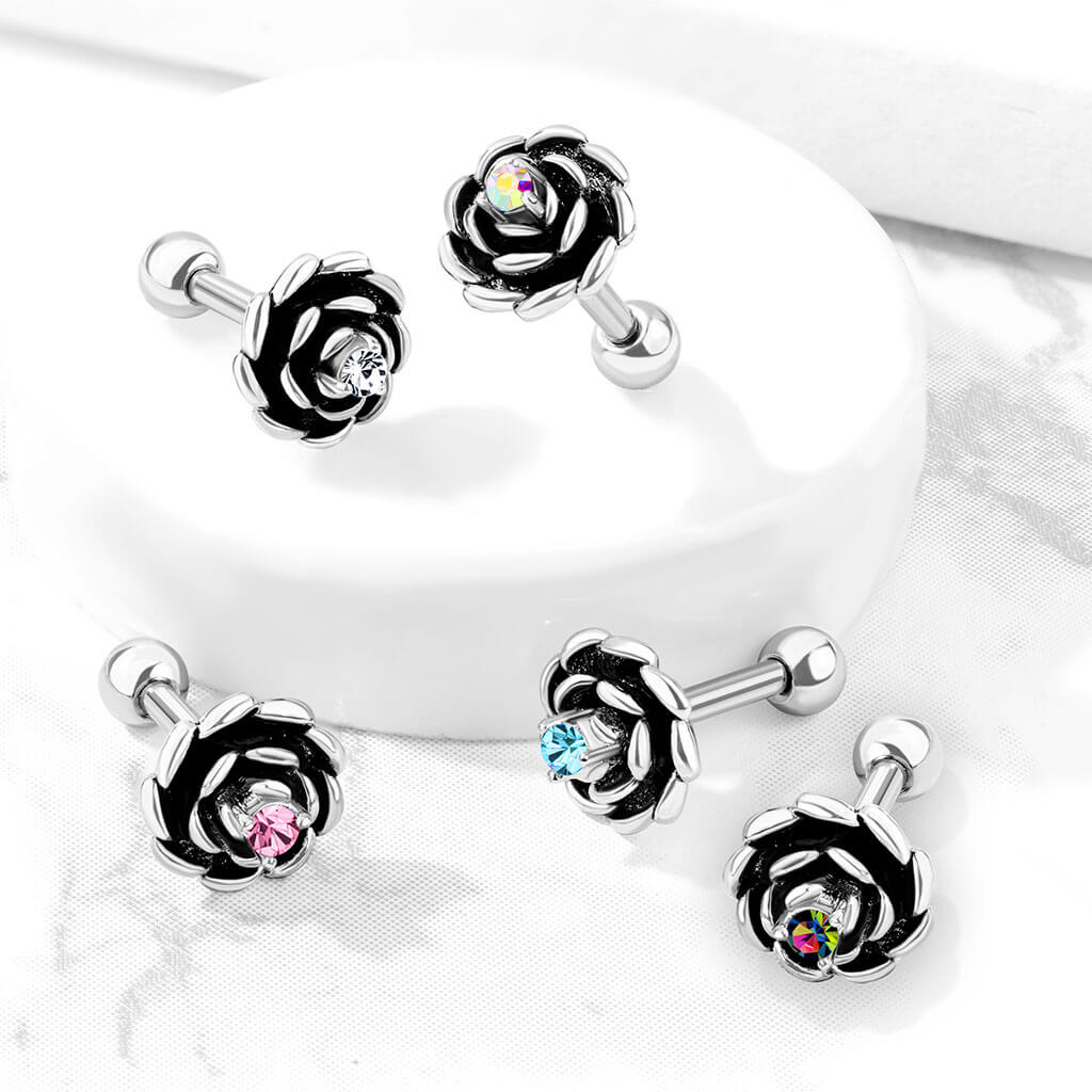 Barre Fleur Zircone Argent - Image 9