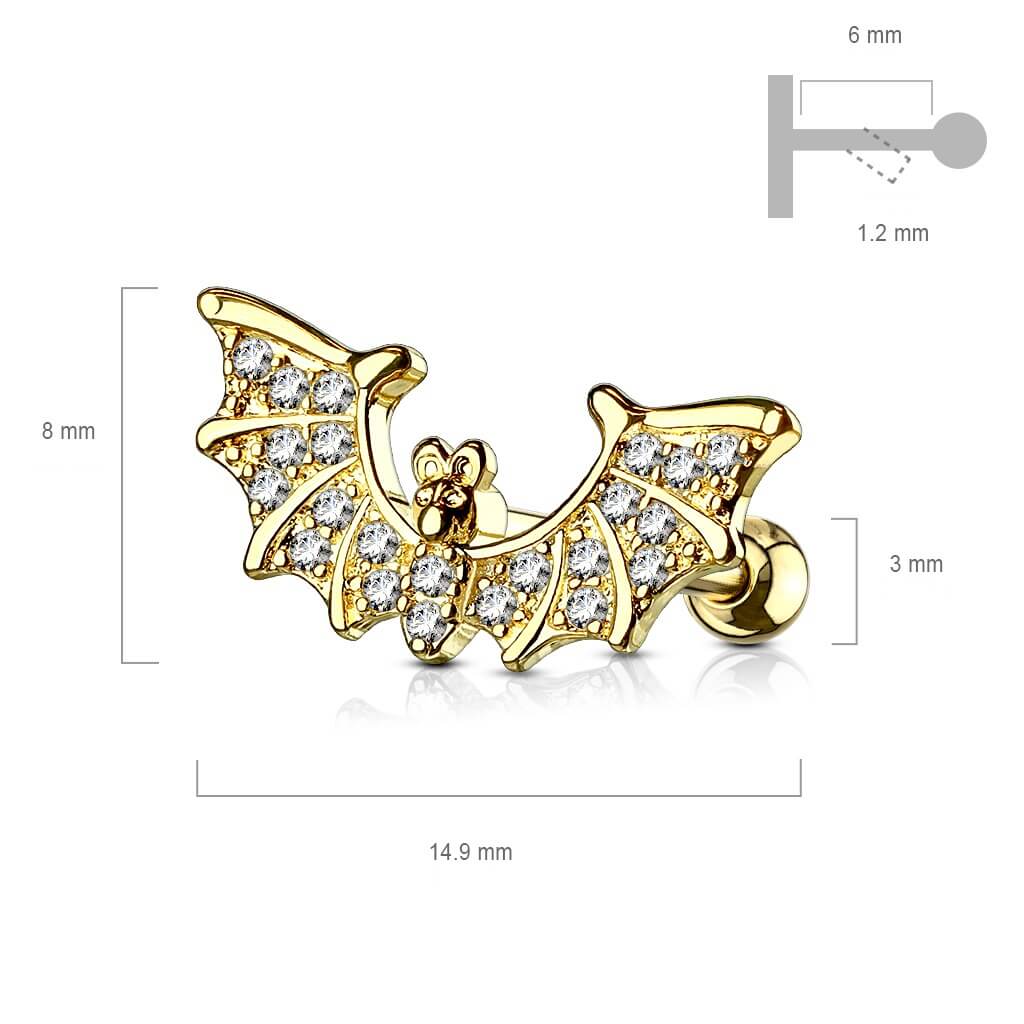 Barre Chauve-souris Zircone Argent - Image 3