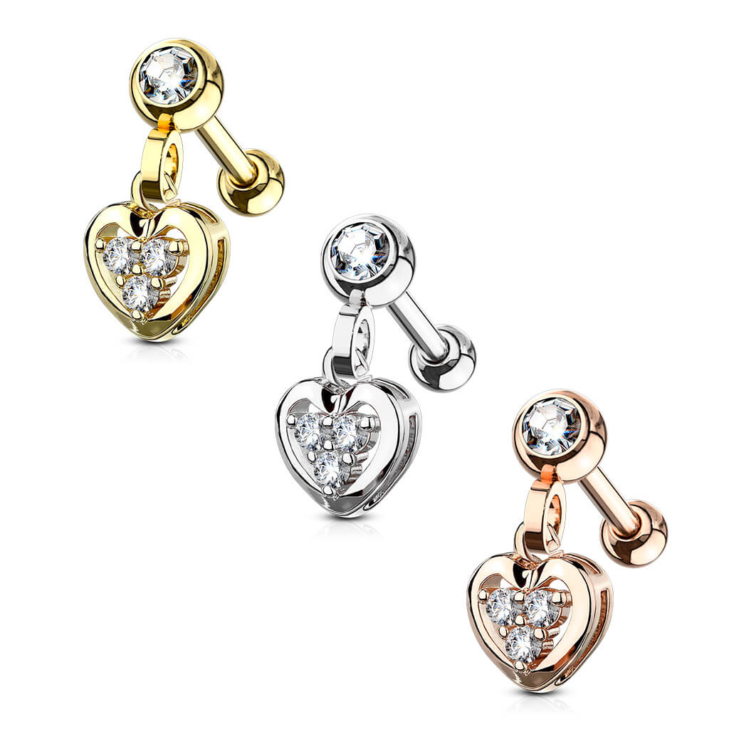 Barre Pendentif Cœur Zircone - Image 3