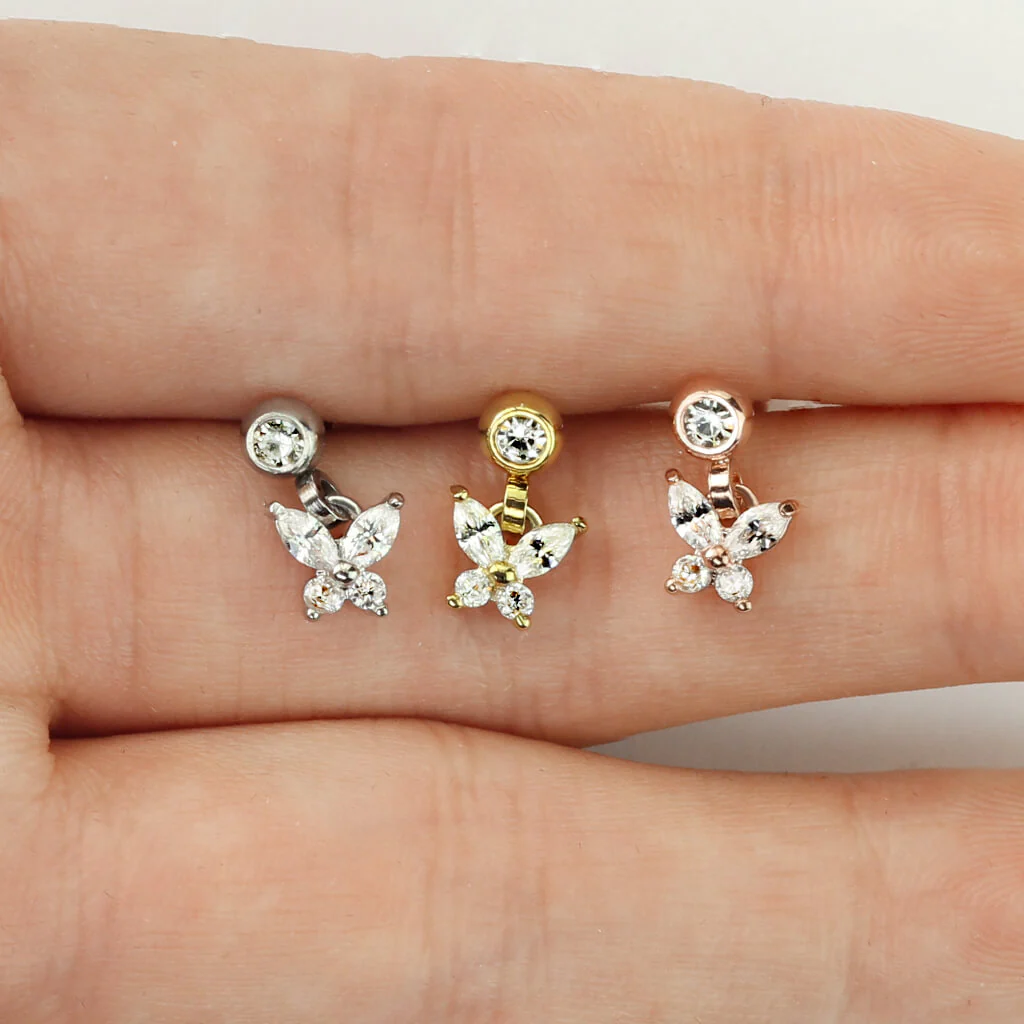 Barre Pendentif Papillon Zircone - Image 6