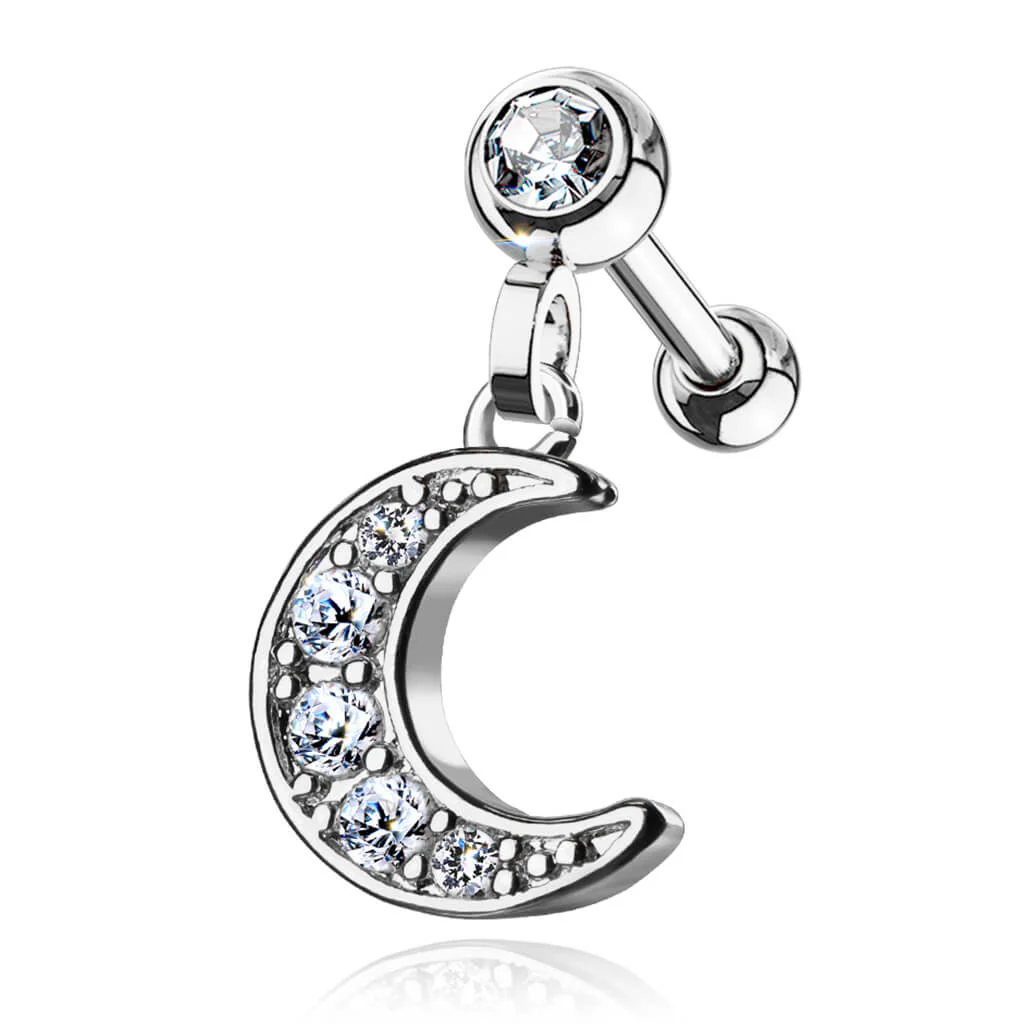 Barre Pendentif Lune Zircone - Image 2