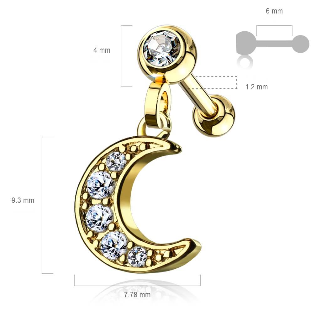 Barre Pendentif Lune Zircone - Image 3