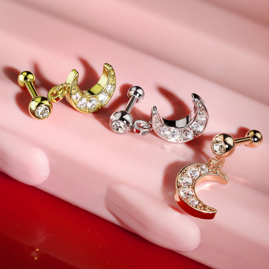 Barre Pendentif Lune Zircone - Image 7