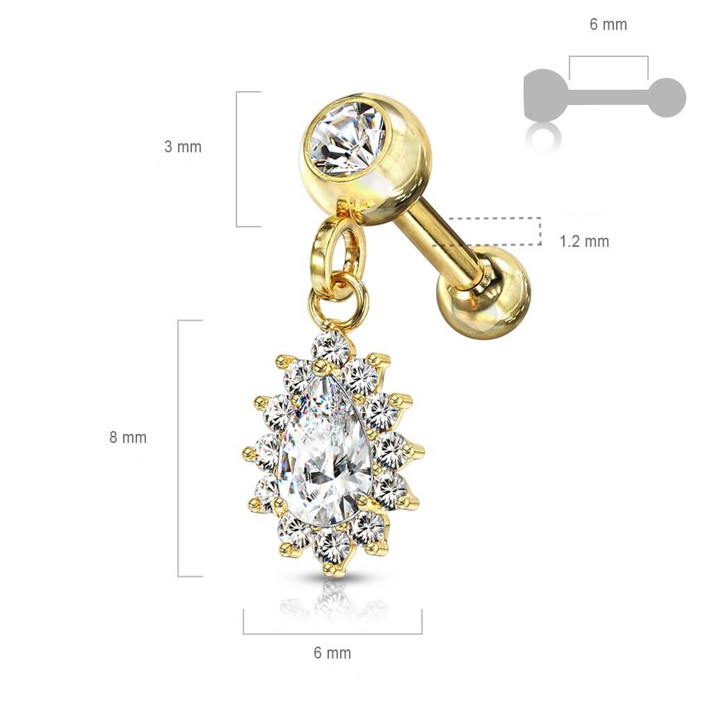 Barre Pendentif Zircone Poire - Image 3
