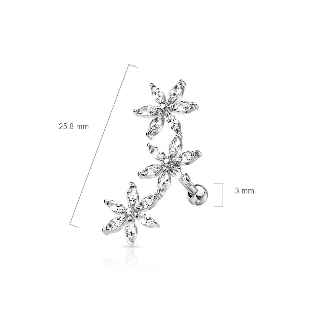 Barre 3 Fleurs Zircone - Image 3