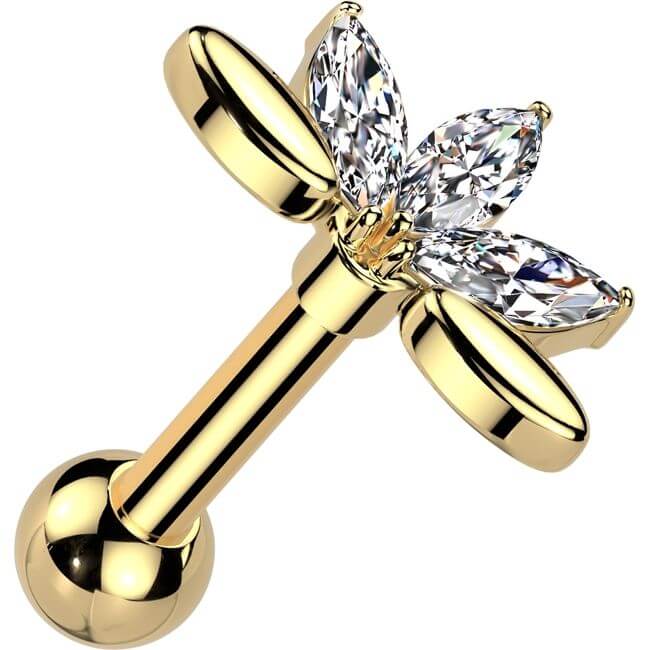 Barre Eventail 5 zirconium taille marquise - Image 4