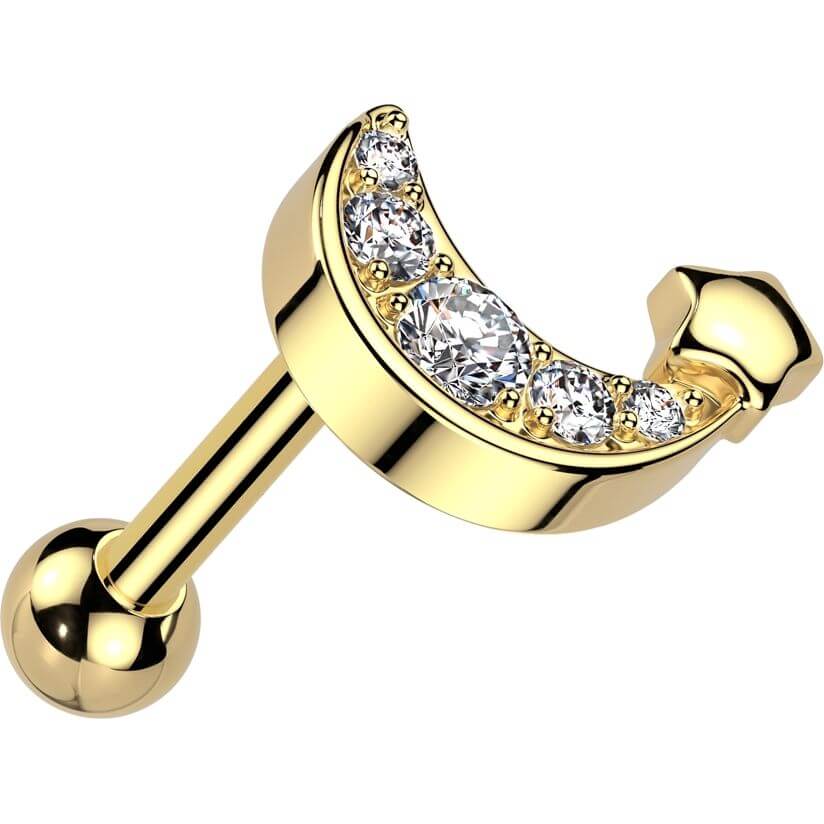 Barre étoile croissant lune zirconia - Image 4