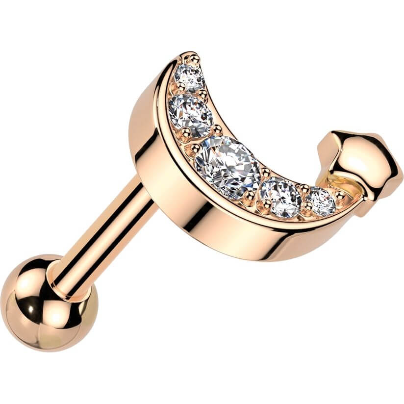 Barre étoile croissant lune zirconia - Image 5