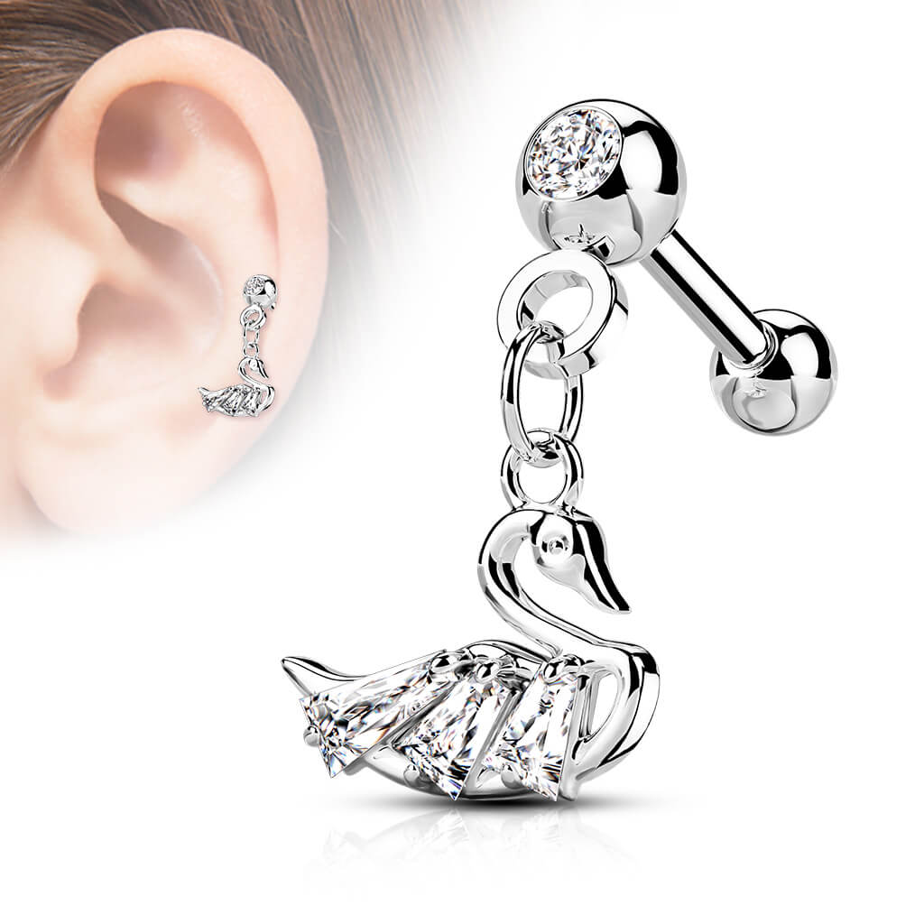Barre Pendentif Cygne Zircone - Image 2