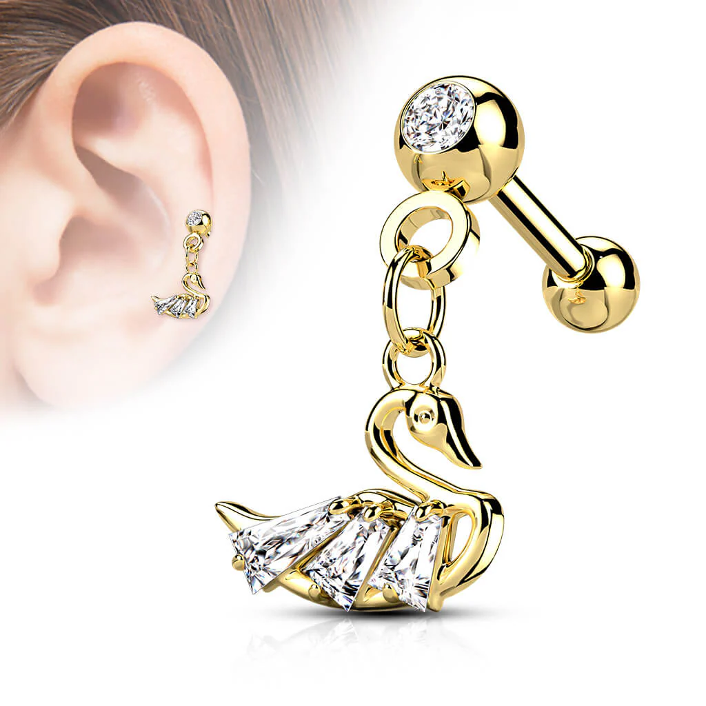 Barre Pendentif Cygne Zircone - Image 4