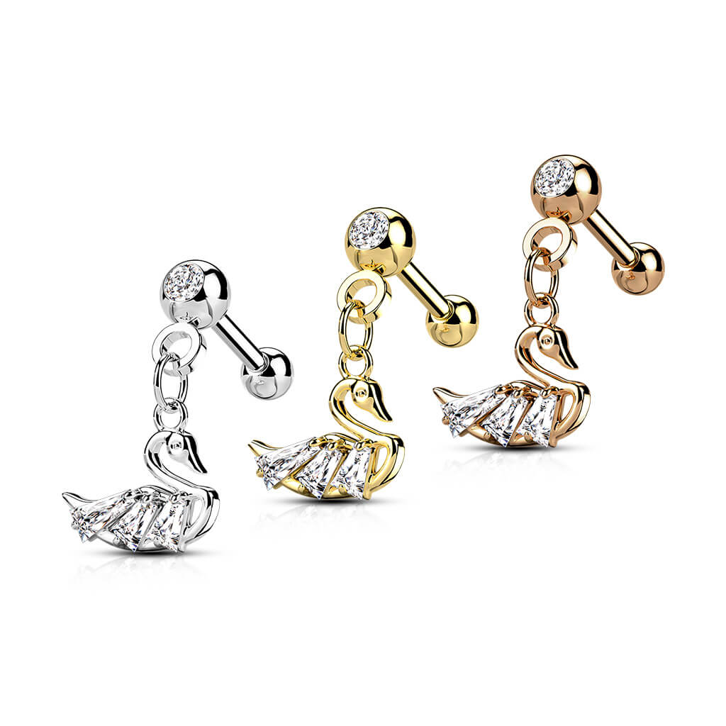 Barre Pendentif Cygne Zircone - Image 5