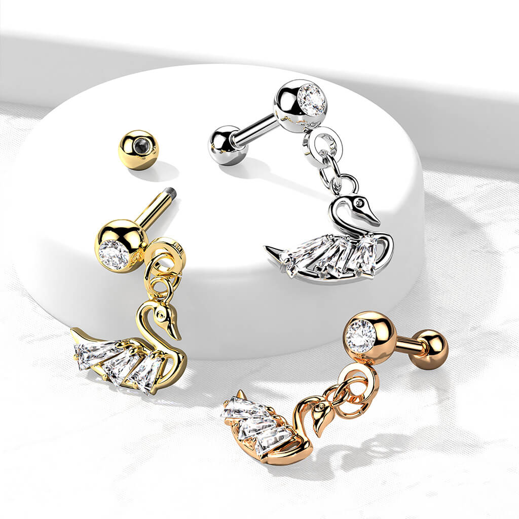 Barre Pendentif Cygne Zircone - Image 6