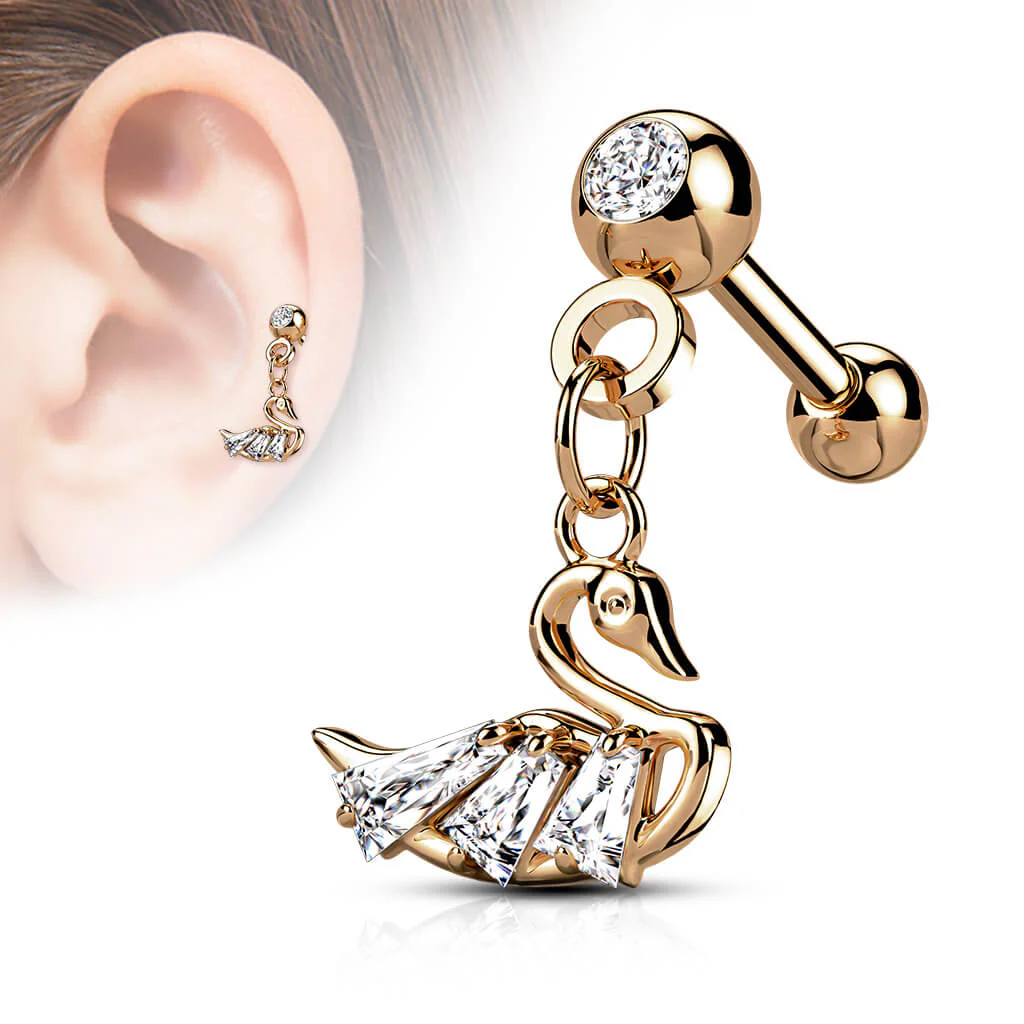 Barre Pendentif Cygne Zircone - Image 7