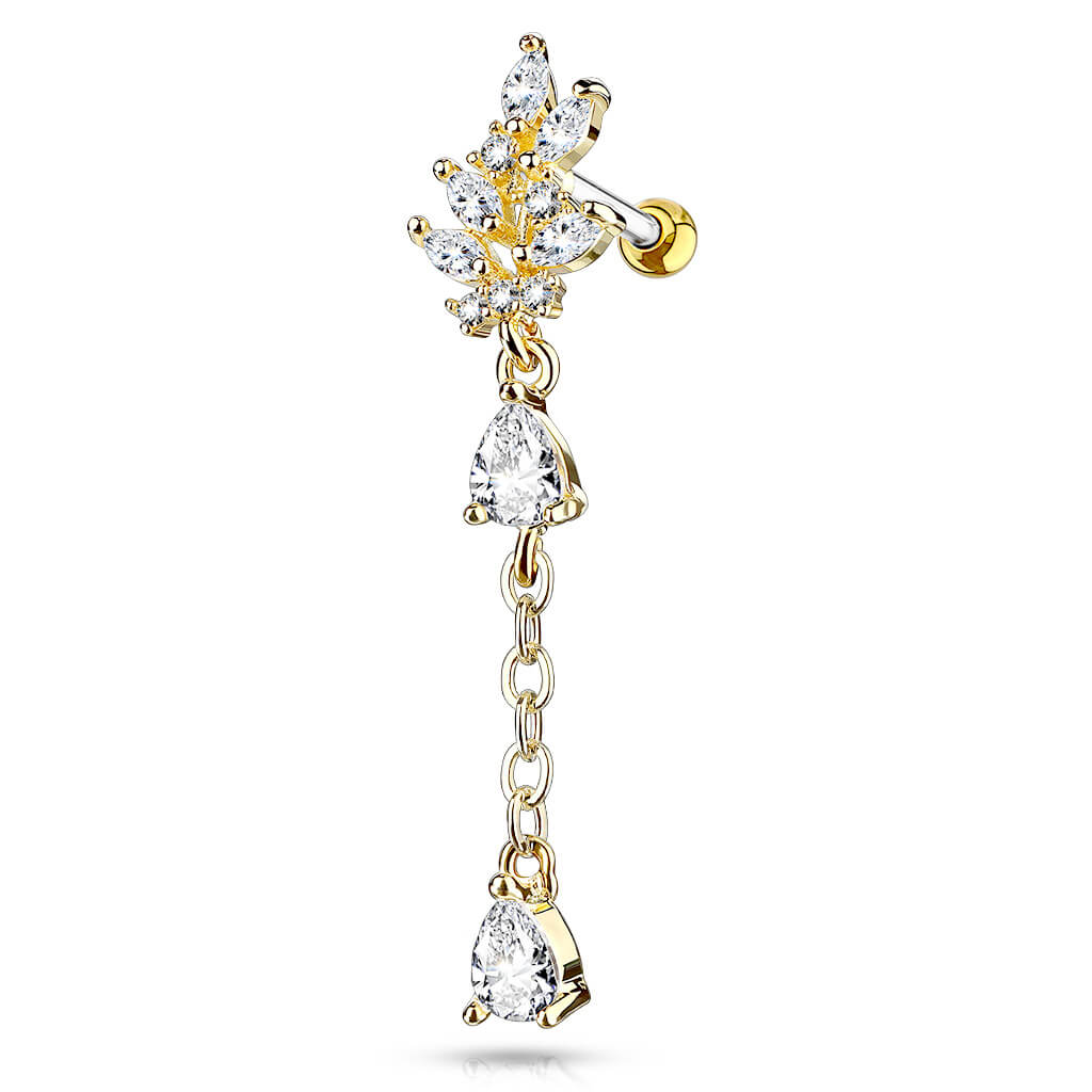 Barre Pendentif Feuille Zircone - Image 4
