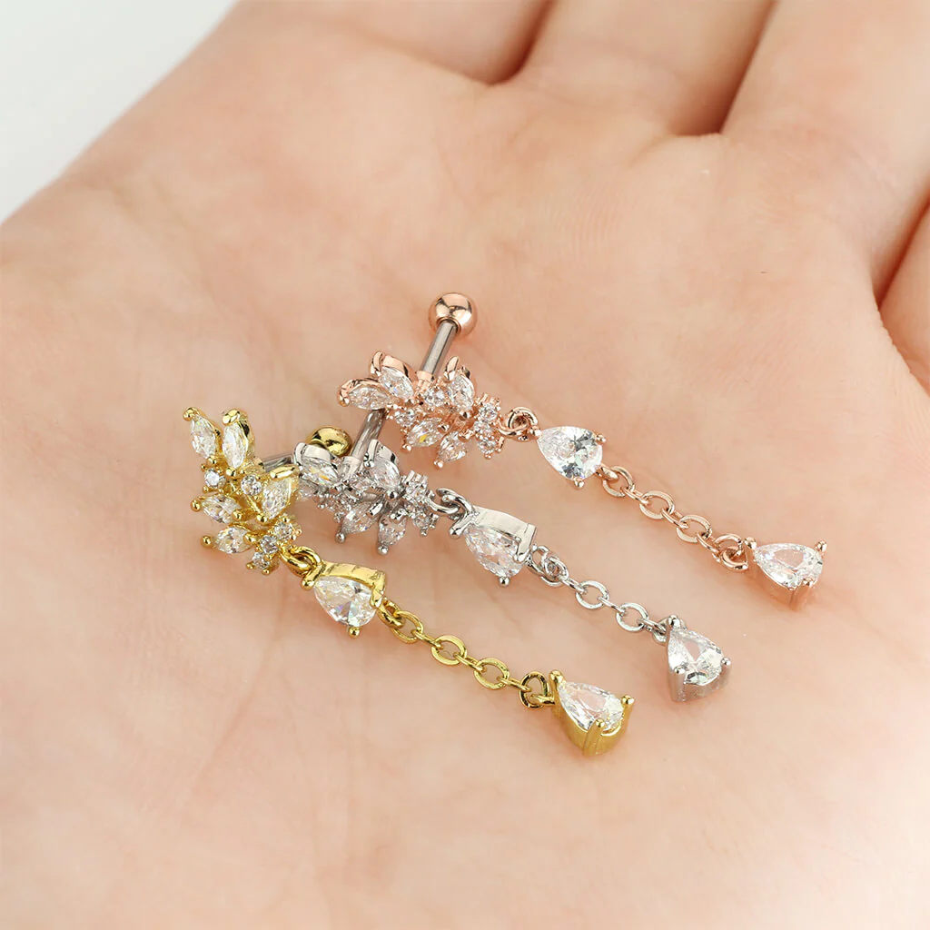 Barre Pendentif Feuille Zircone - Image 5