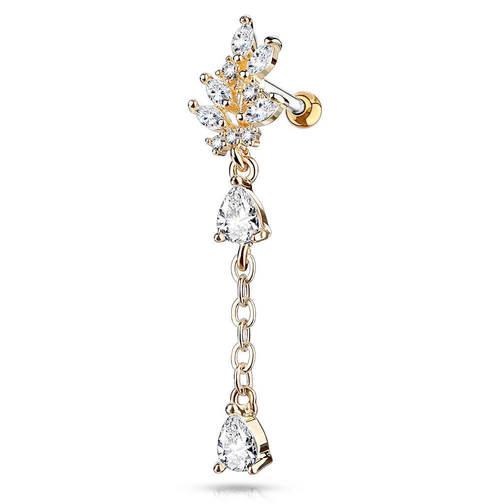 Barre Pendentif Feuille Zircone - Image 7