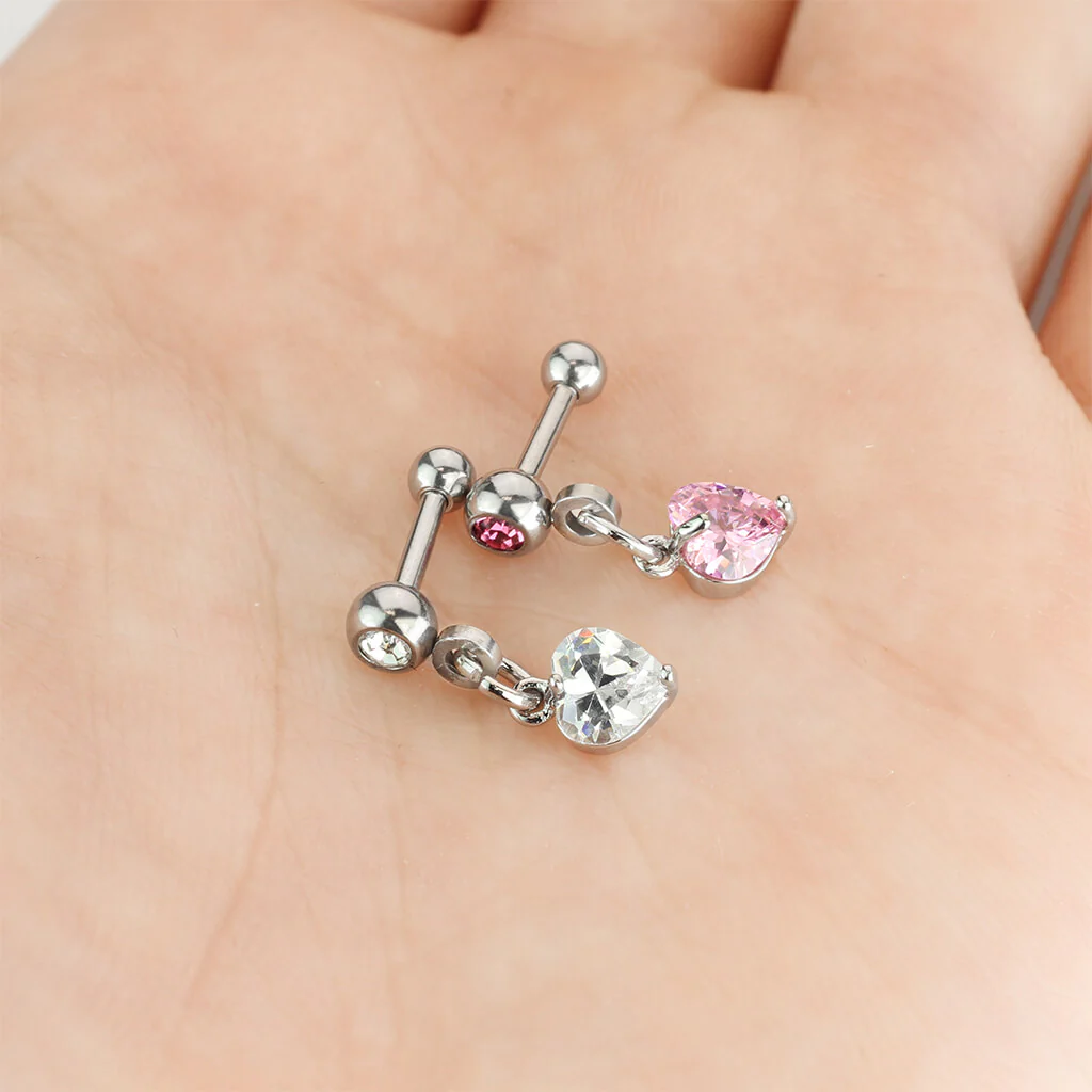 Barre Pendentif Cœur Zircone - Image 7
