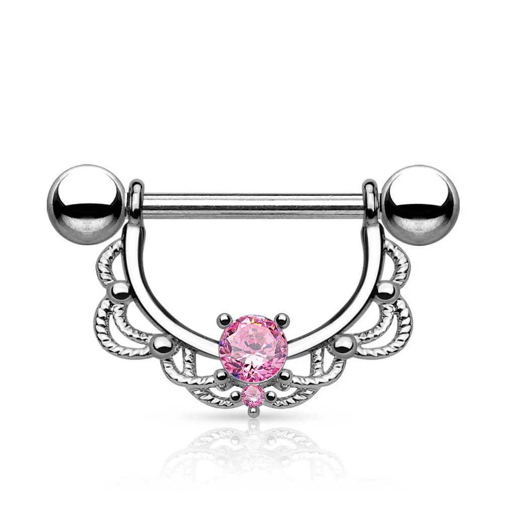 Téton Pendentif Couronne Zircone Argent - Image 3