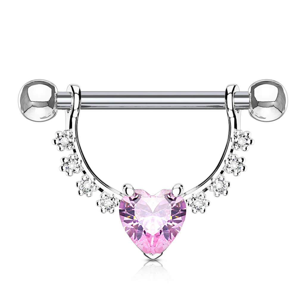 Téton Pendentif Couronne Coeur Zircone - Image 3