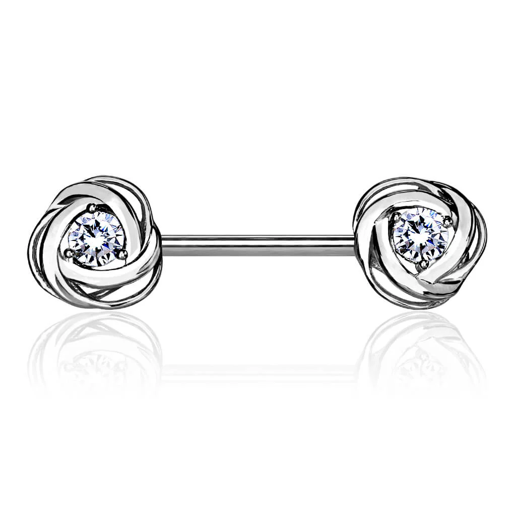Téton Rose Zircone Or Argent - Image 2