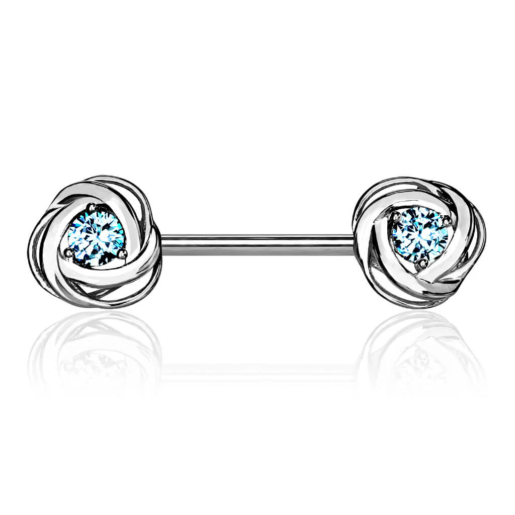 Téton Rose Zircone Or Argent - Image 8