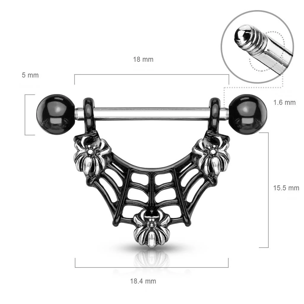 Téton Pendentif Toile d´Araignée Noir - Image 2