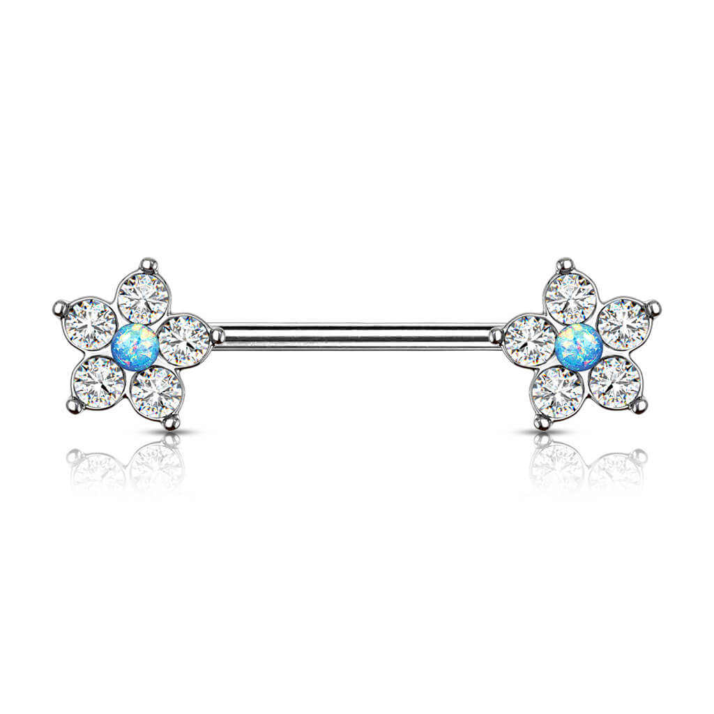 Téton Fleur Zircone Argent - Image 2