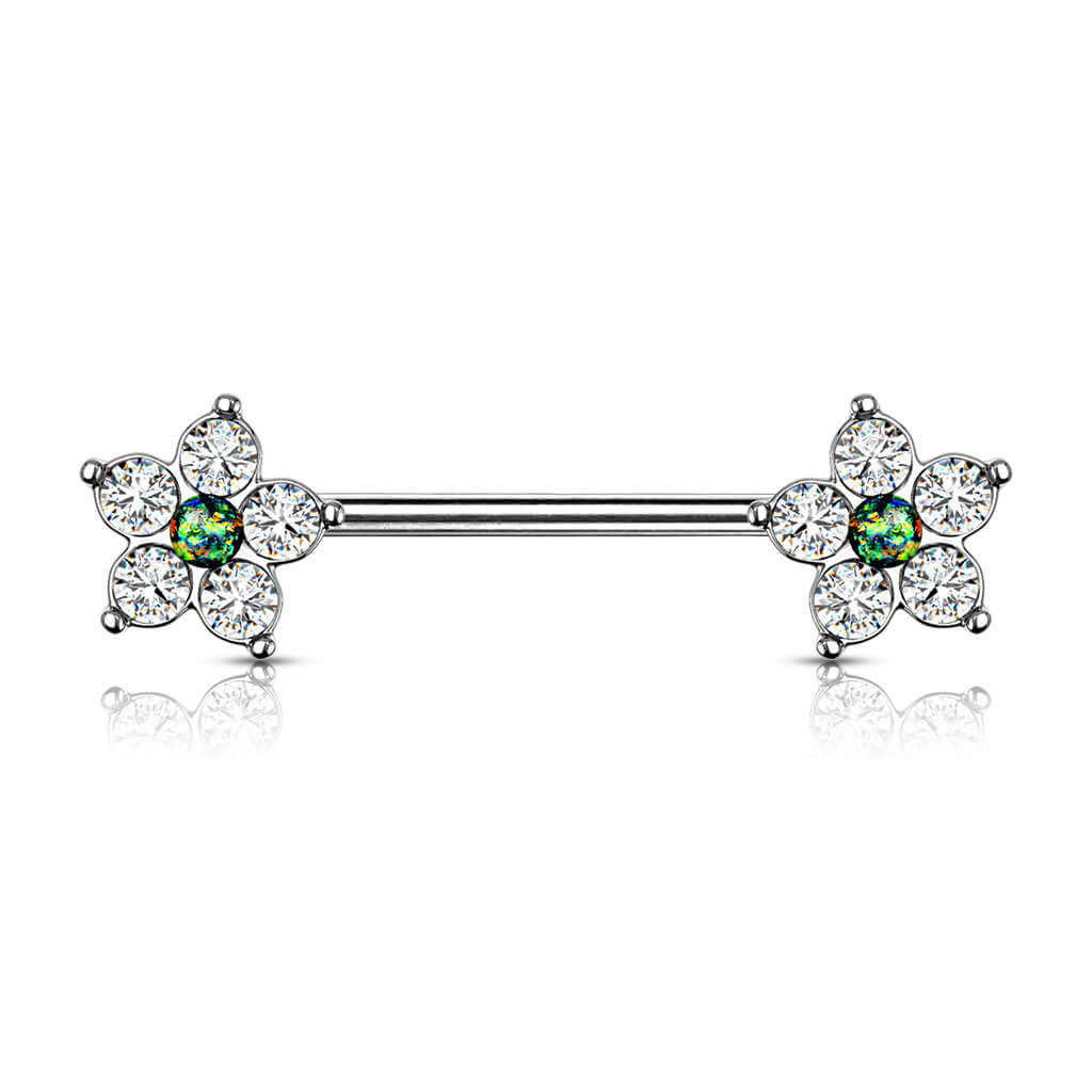 Téton Fleur Zircone Argent - Image 4