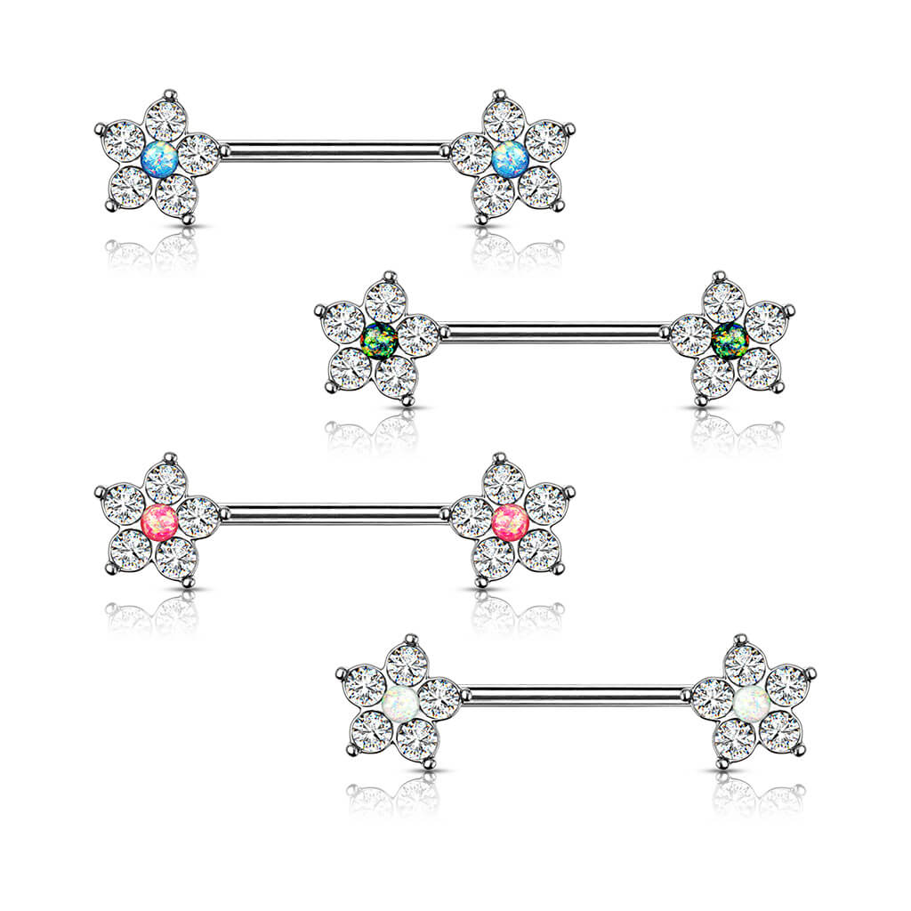 Téton Fleur Zircone Argent - Image 5