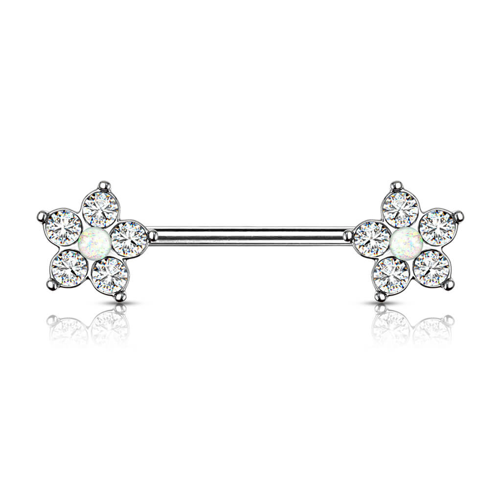 Téton Fleur Zircone Argent - Image 8