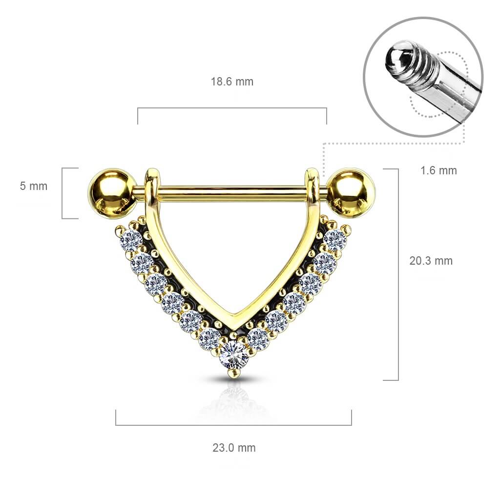 Téton Pendentif Couronne Triangle Zircone - Image 3