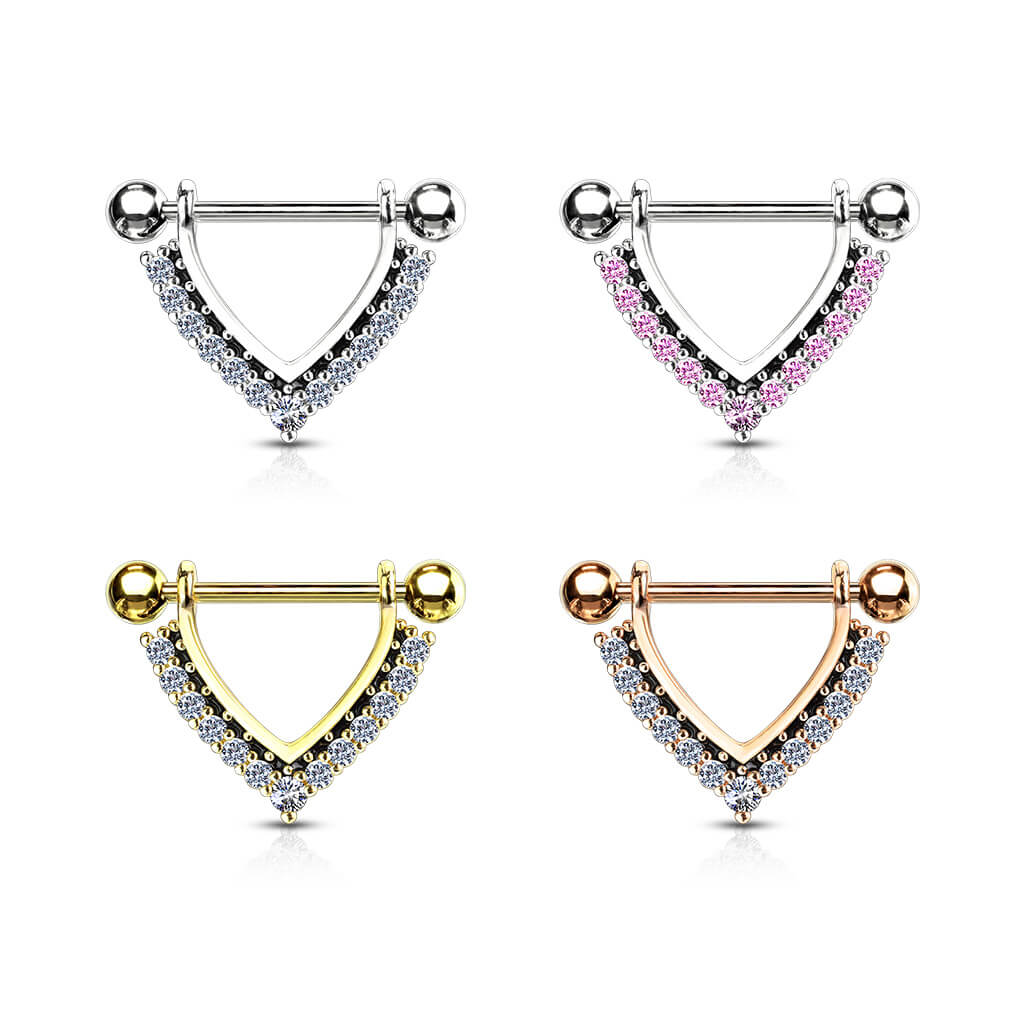 Téton Pendentif Couronne Triangle Zircone - Image 5