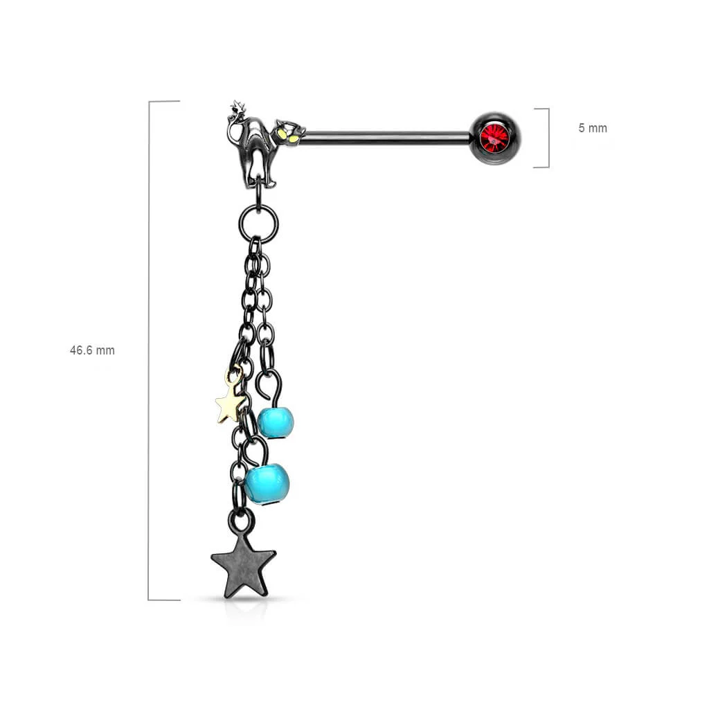 Téton Pendantif Chaine Étoile Turquoise - Image 2