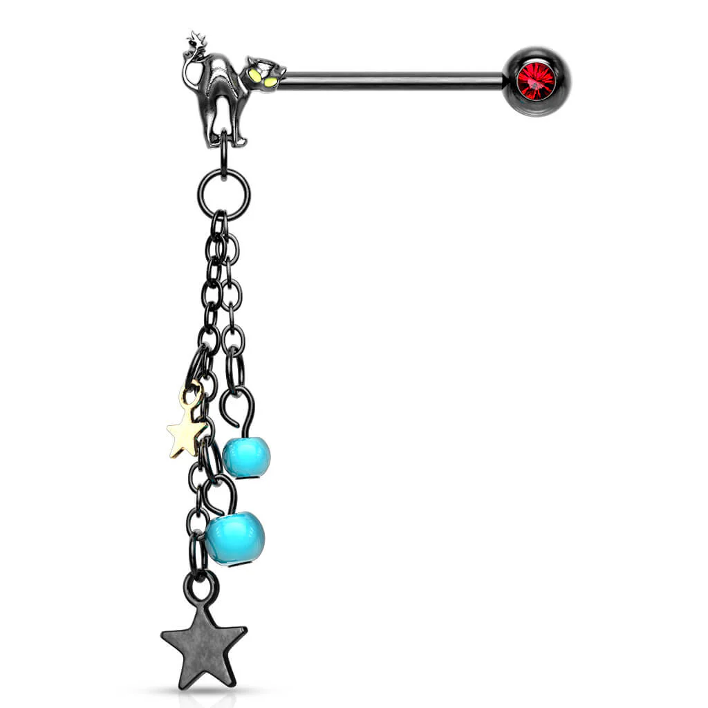 Téton Pendantif Chaine Étoile Turquoise - Image 3