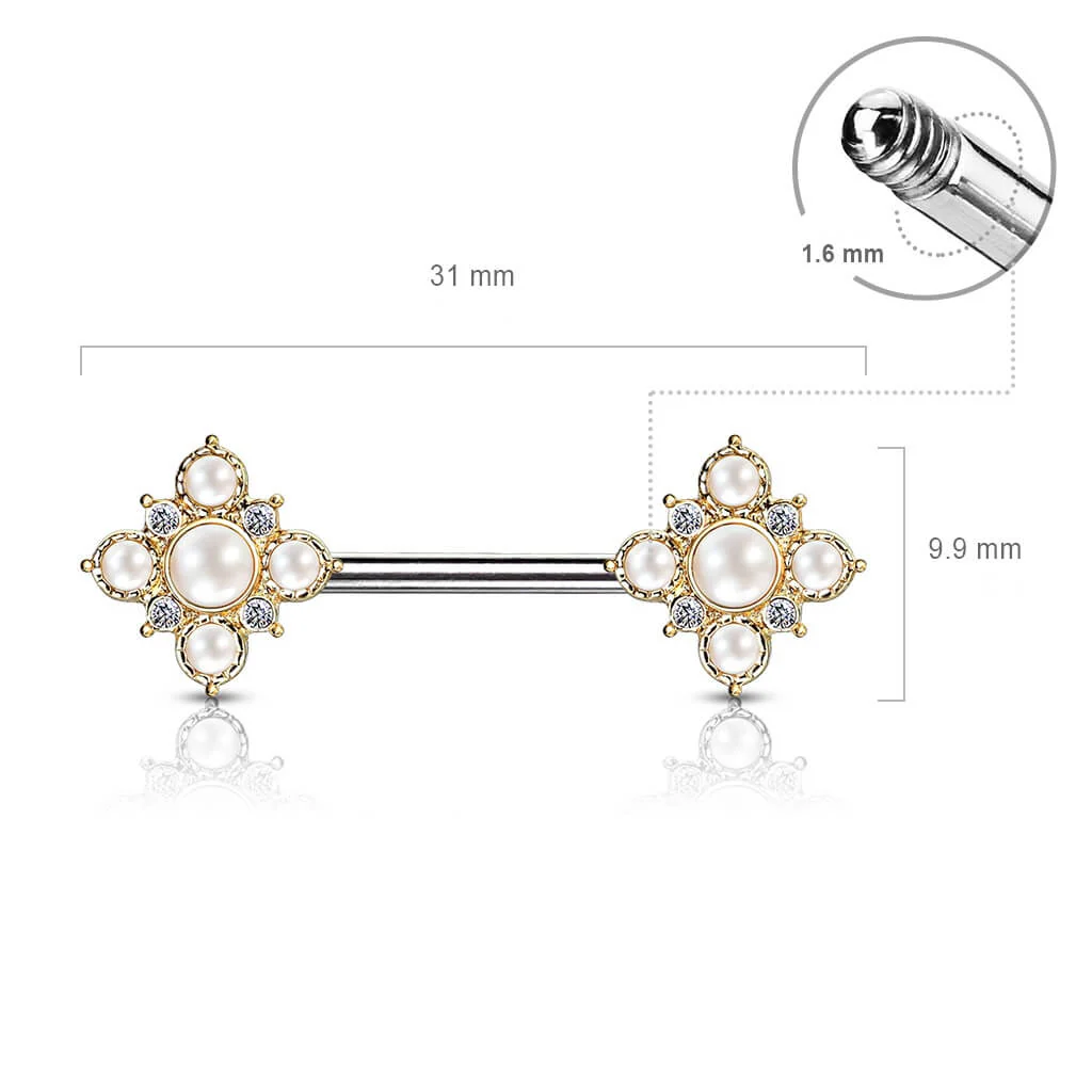 Téton Fleur Perle Zircone - Image 3