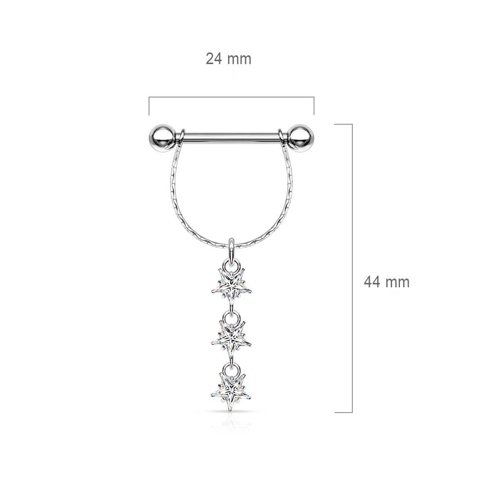 Téton Pendentif Étoile Zircone Argent - Image 2