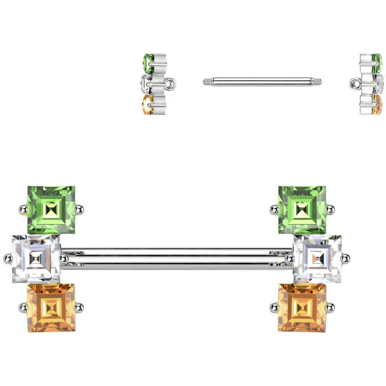 Téton zircon carré multicolore - Image 4