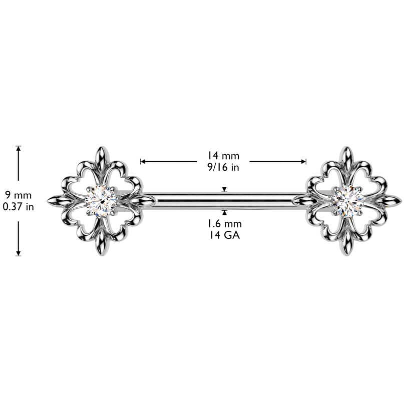 Téton fleur de lys extrémités zircone - Image 2