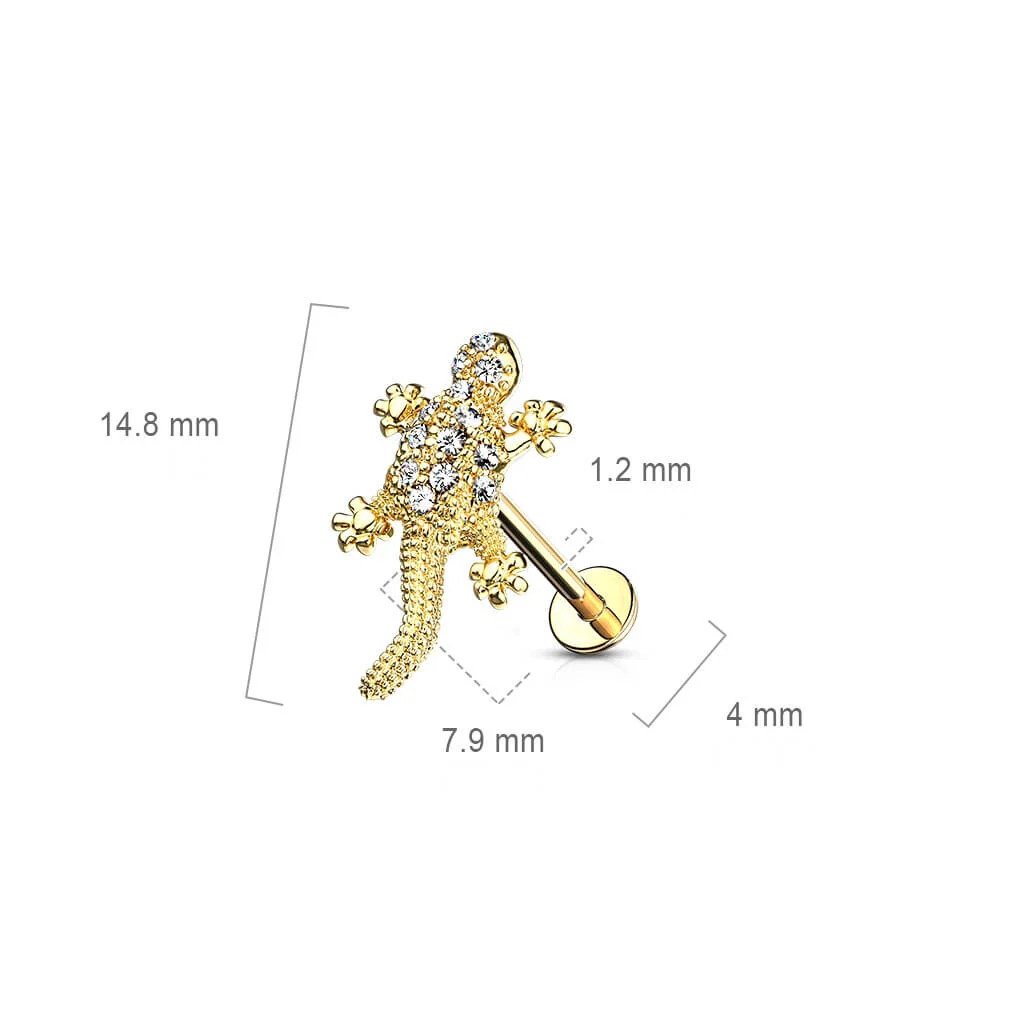 Labret Lézard Zircone Filetage Interne - Image 3