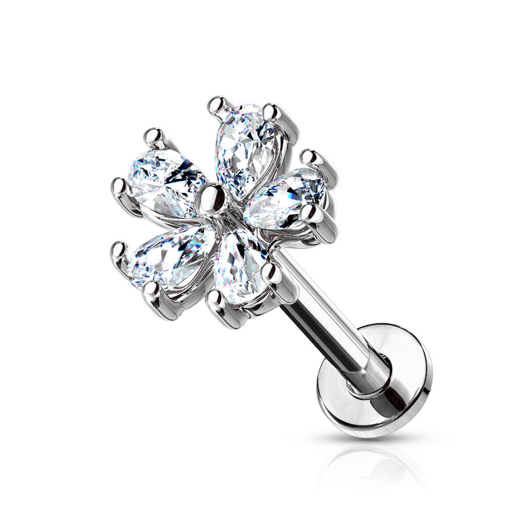 Labret Fleur Zircone Filetage Interne - Image 2