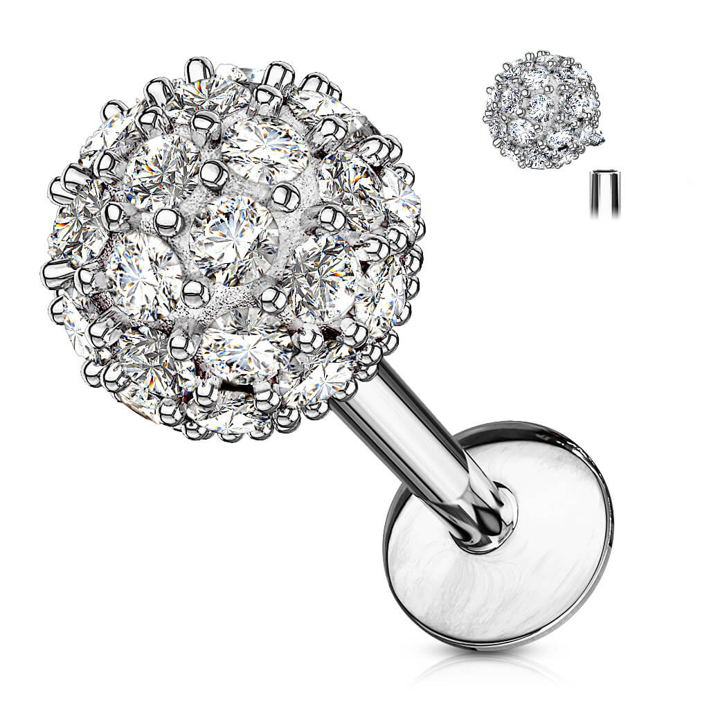 Labret Bille Zircone Filetage Interne - Image 2