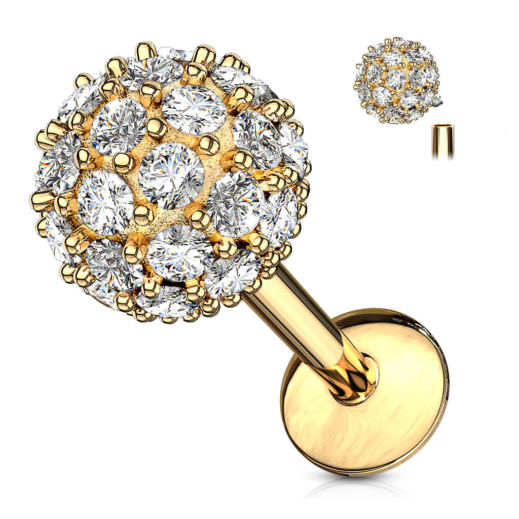 Labret Bille Zircone Filetage Interne - Image 4