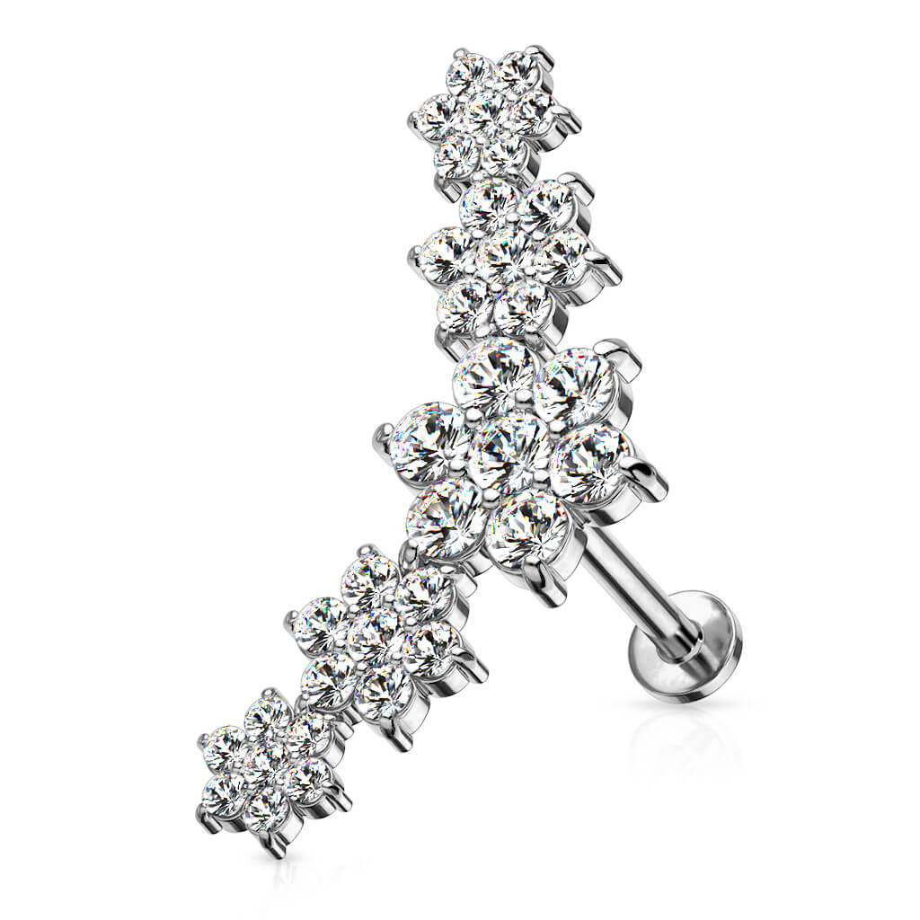 Labret Fleur Zircone Filetage Interne - Image 2