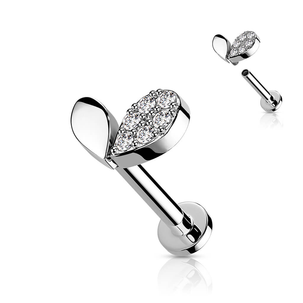 Labret Cœur Zircone Filetage Interne - Image 2