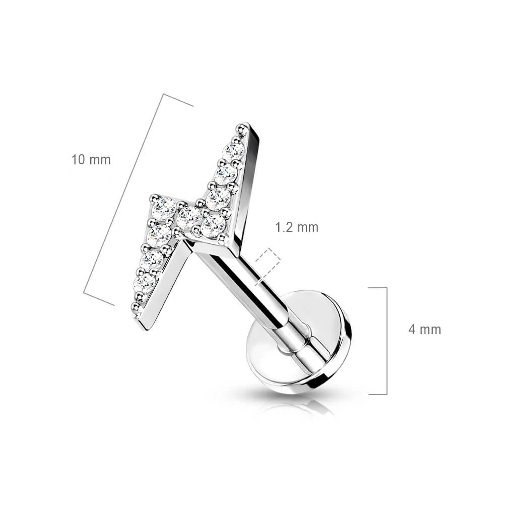 Labret Éclair Zircone Filetage Interne - Image 3