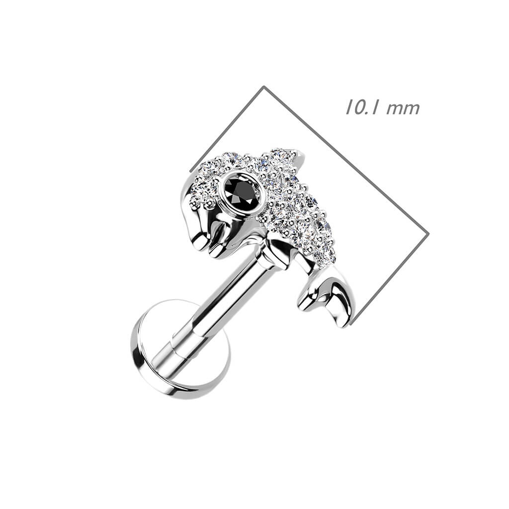 Labret Dauphin Zircone Filetage Interne - Image 3