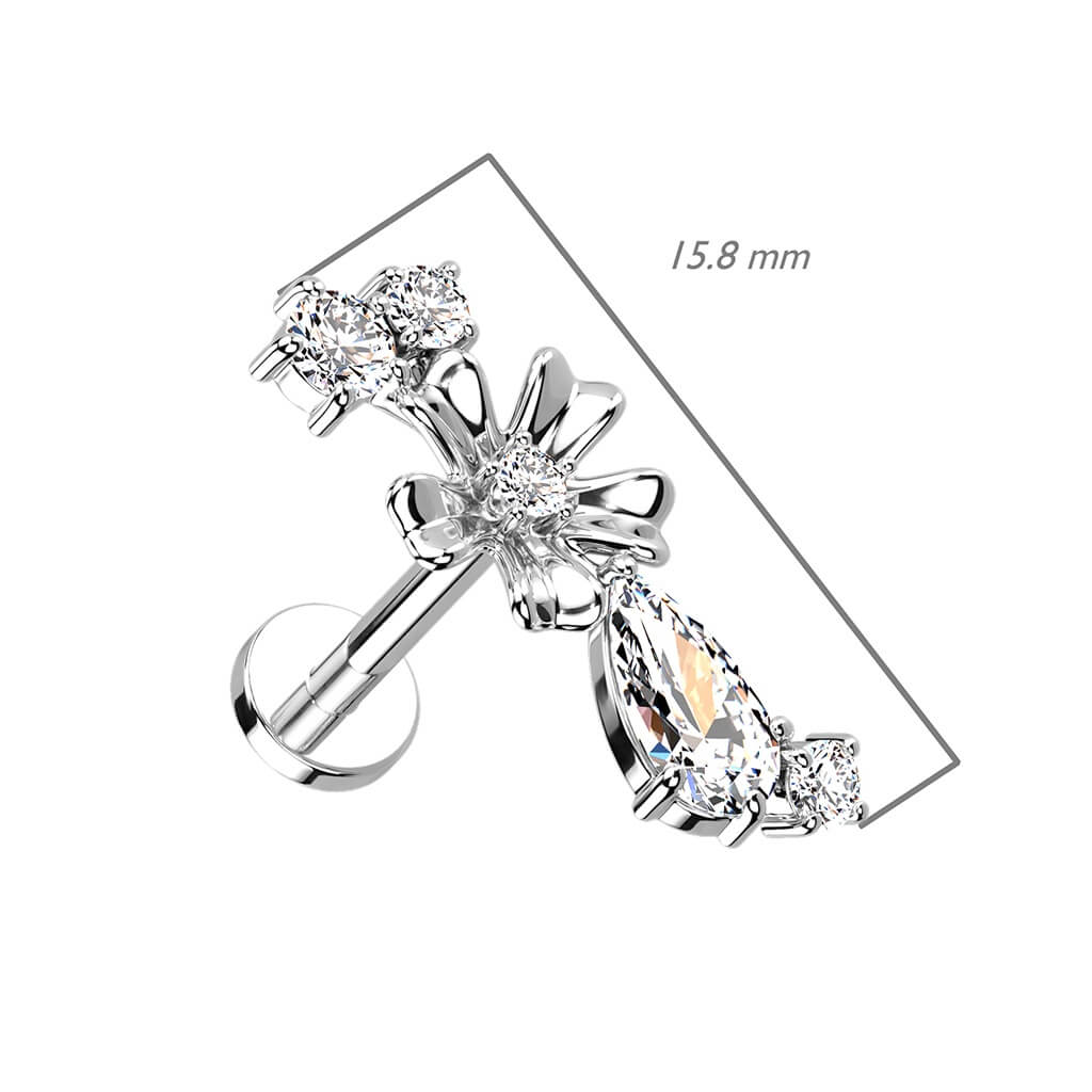 Labret Fleur Zircone Filetage Interne - Image 3